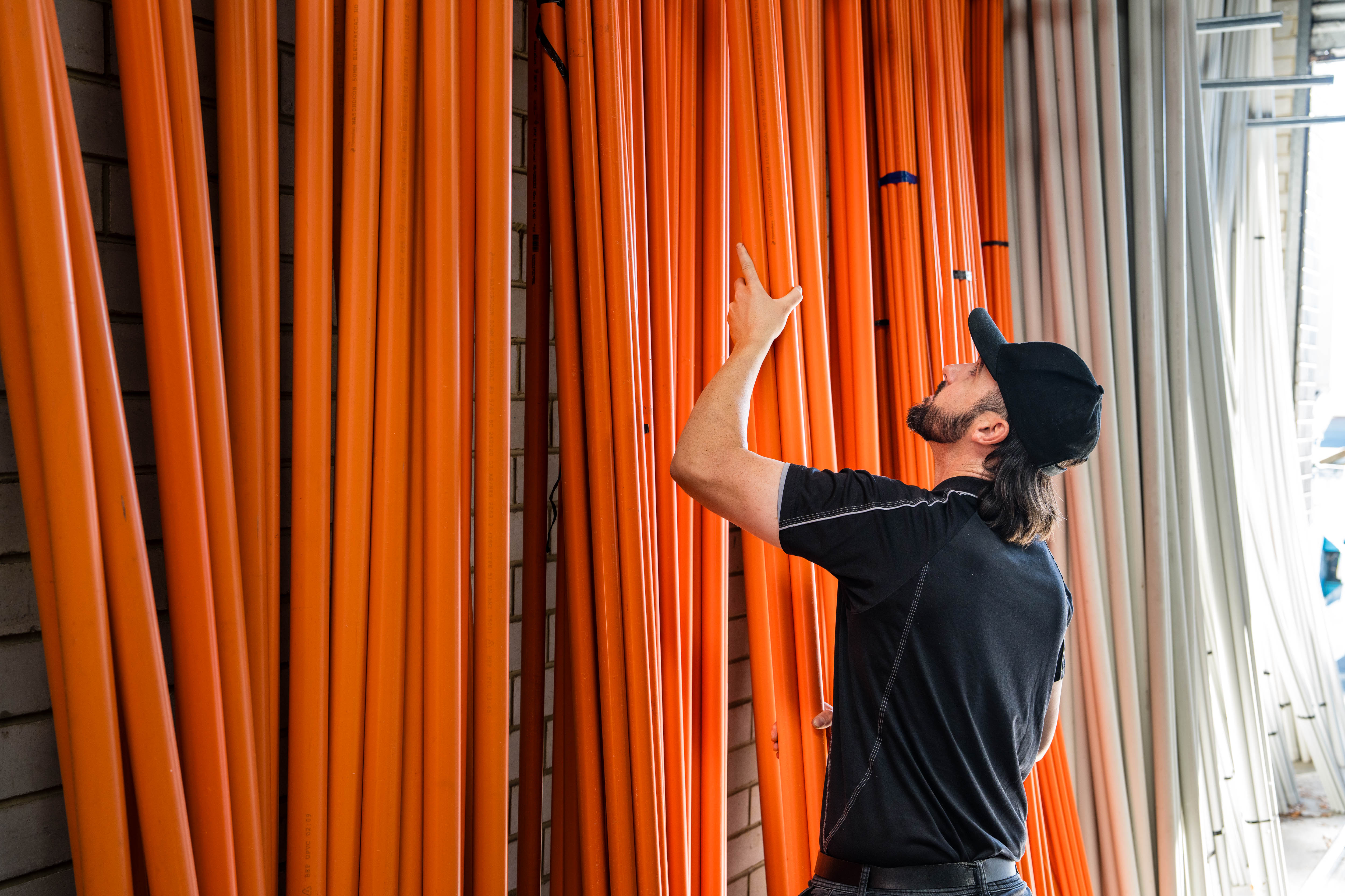 Electrician working on site
